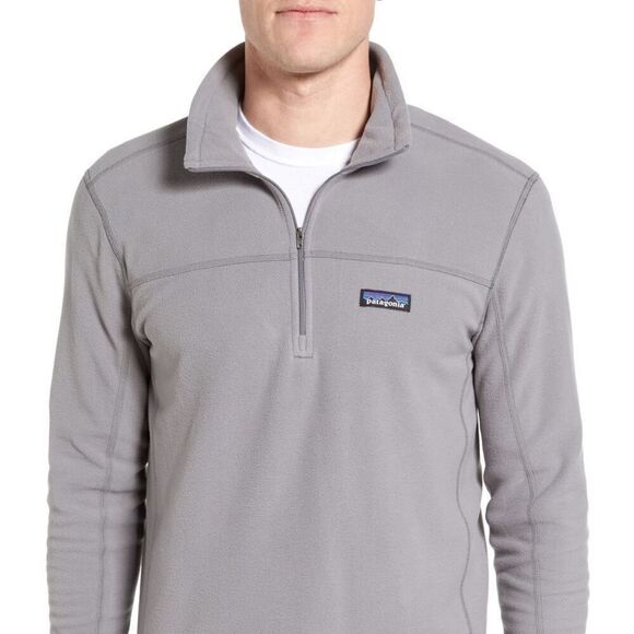 Patagonia Unisex Men's Micro D Fleece Quarter-Zip Pullover Sweater Gray Small - Picture 1 of 9
